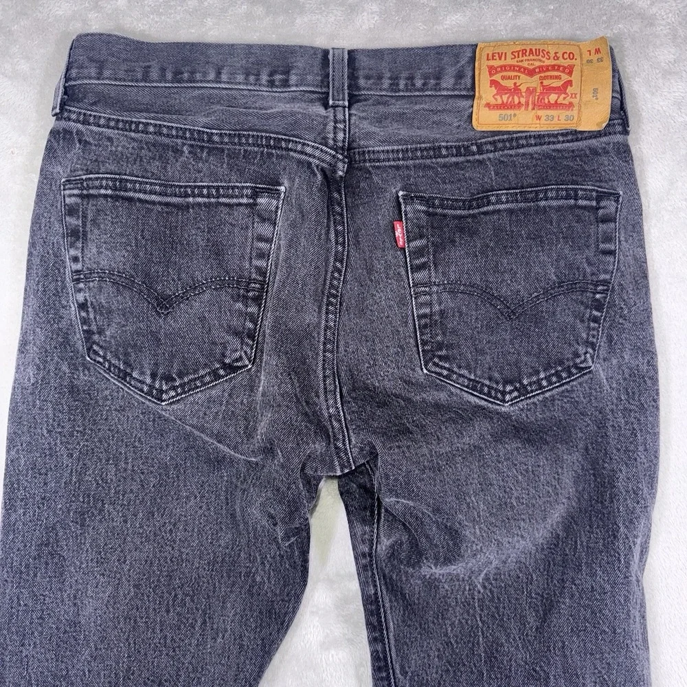 Levis 501XX Jeans Mens 33x30 (Fit32x29) Black Button Fly Denim Pants